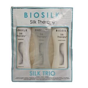 Biosilk Silk Therapy Trio Unisex Shampoo, Conditioner & Original Treatment 7 oz